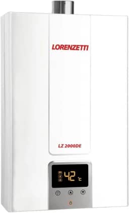 LORENZETTI Aquecedor de Água a Gás LZ 2000 DE-B GLP Digital 20L/Min, Branco, LZ2000DE-B GLP