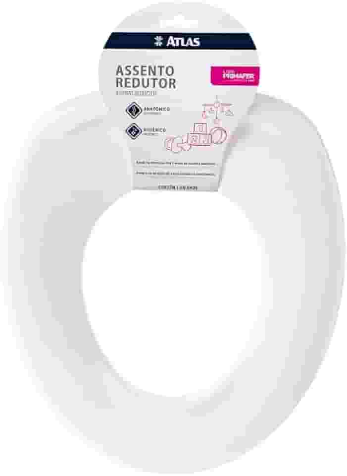 Atlas - Assento Redutor Infantil Plástico Adaptável Sobre Assento Sanitário Convencional, Cor Branca