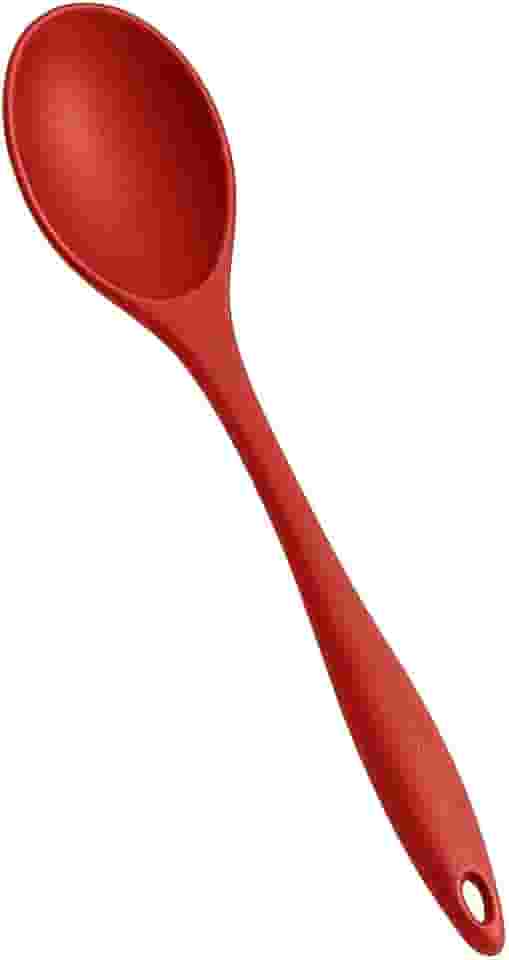 Colher de Silicone para Cozinha Alimentos Flexível Resistente a 240°C Para Panelas Antiaderentes Não Risca (Vermelha)