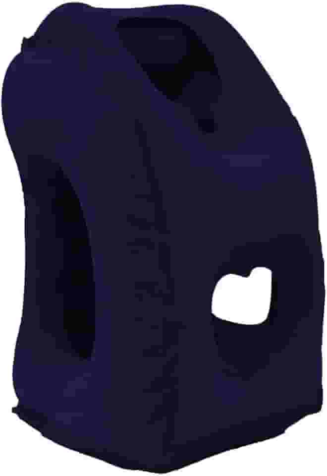 Almofada Viagem Inflável Travesseiro Descanso Dormir Suporte Cabeça Pescoço (Azul)