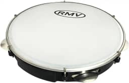 Pandeiro Profissional Rmv 10 Polegadas Preto Pele Leitosa