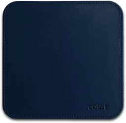 MousePad Desk Pad em Couro Ecologico Premium 20x20cm Couse (Azul Escuro)