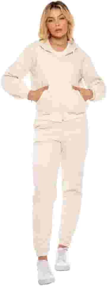 Conjunto Moletom Feminino com Capuz e Calça Jogger – Roupa de Frio Casual Confortável para Inverno, Academia, Viagem e Dia a Dia Con-0020