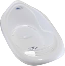 BANHEIRA DE BEBÊ PEROLADO 22L PLASTIBABY RESISTÊNTE COM VALVÚLA DE ESCOAMENTO (Branco)