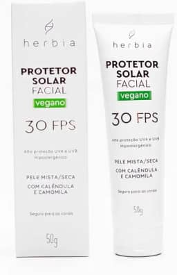 Herbia Protetor Solar Facial Pele Mista/Seca 30 Fps Natural E Vegano