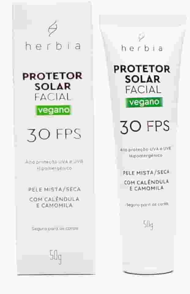 Herbia Protetor Solar Facial Pele Mista/Seca 30 Fps Natural E Vegano