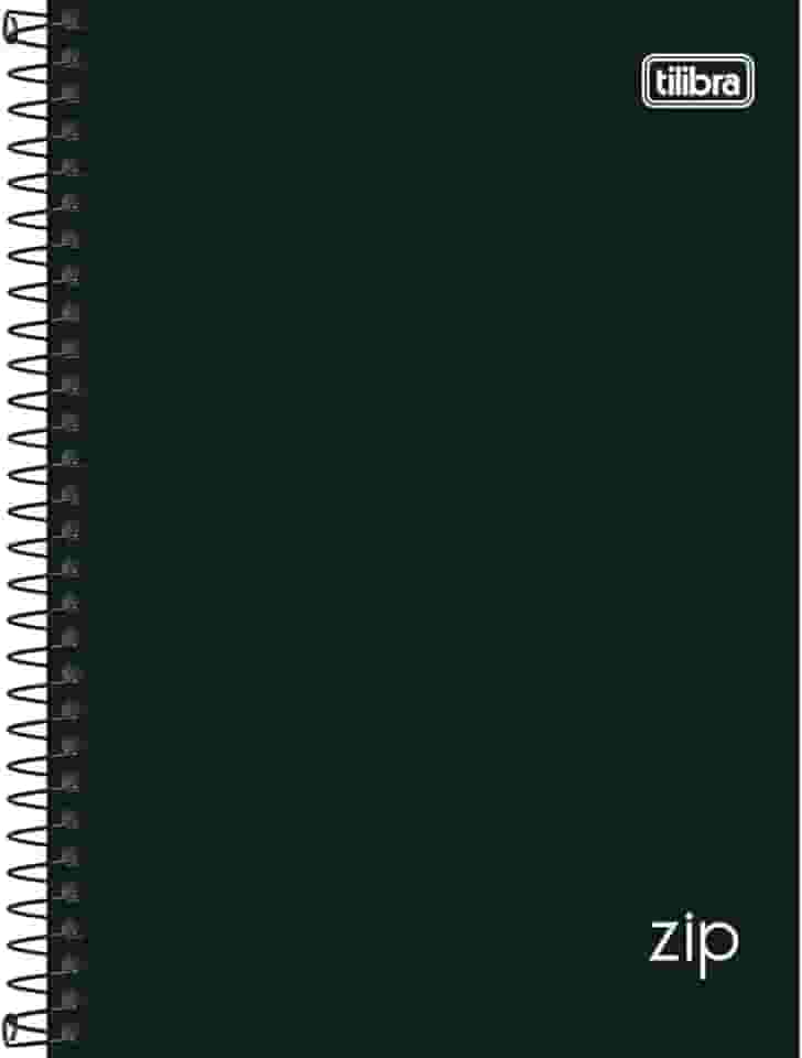 Tilibra - Caderno Espiral Capa Dura 1/4 Zip Preto 160 Folhas