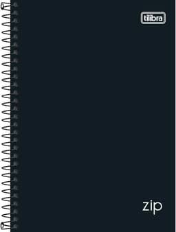 Tilibra - Caderno Espiral Capa Dura 1/4 Zip Preto 160 Folhas