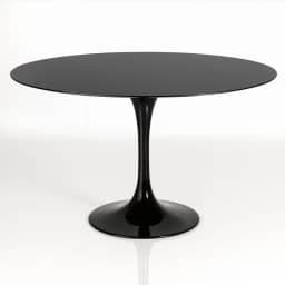 Mesa de Jantar Saarinen Redonda 80 cm Tampo e Base laca Preta