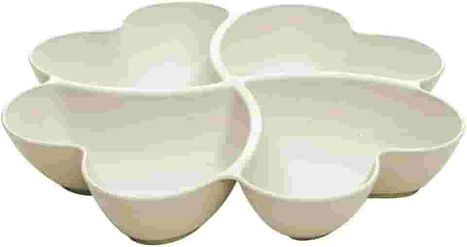 LYOR - Petisqueira de Bambu e Pp Lines Bege 27cm x 27cm x 4,5cm