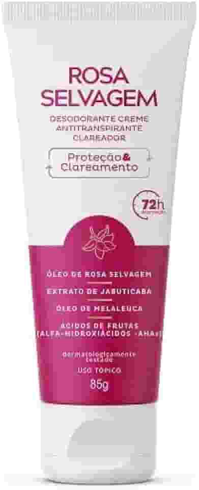 Desodorante Rosa Selvagem Creme Antitranspirante Clareia Mancha Axila 85g