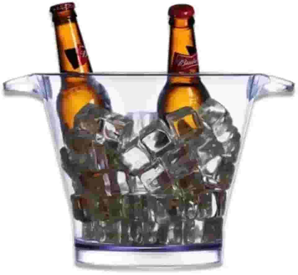 Balde de Gelo Oval 4L em Acrílico – Champanheira Elegante para Cerveja, Vinho e Espumante