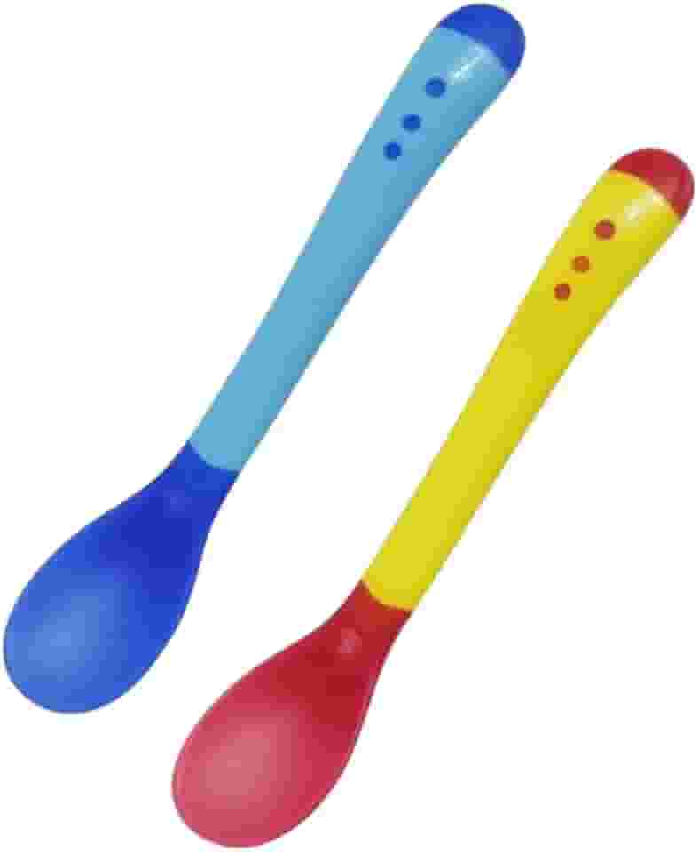 Kit 2 Colher Infantil Termossensível Anatômica e Flexível para Introdução Alimentar Crianças Alimentação