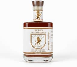 CACHAÇA EXTRA PREMIUM SAN MARCO DI LEON - DESTILAÇÃO DUPLA - ENVELHECIDA EM BARRIL DE CARVÁLHO TOSTA MÉDIA - SABOR SUAVE AMADEIRADO - NOTAS DE BAUNILHA, AMÊNDOAS E MEL - 700 ml 40% vol.