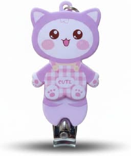 Cortador de Unha Infantil 6cm Bebês Crianças Gatinho Lilás Premium
