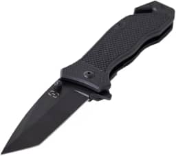 Invictus Canivete Phantom Black - Aço Inoxidável, 8 cm, Ponta Tanto, Tático, Luta