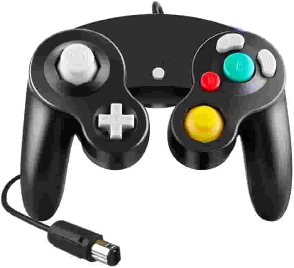 Controle Preto Com Fio Compatível com Nintendo Gamecube E Wii