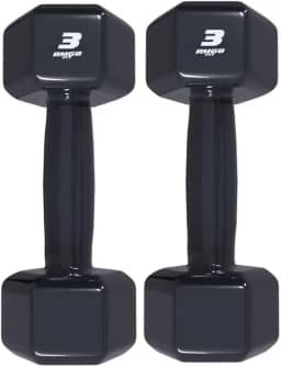 Rmg8 Fit - PAR HALTER 3KG EMBORRACHADO SEXTAVADO PRETO