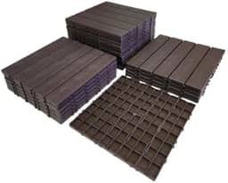 Deck Modular de Madeira Plástica, 30x30cm, Kit com 24 Peças, Marrom, para Varandas e Áreas Externas (MARROM)