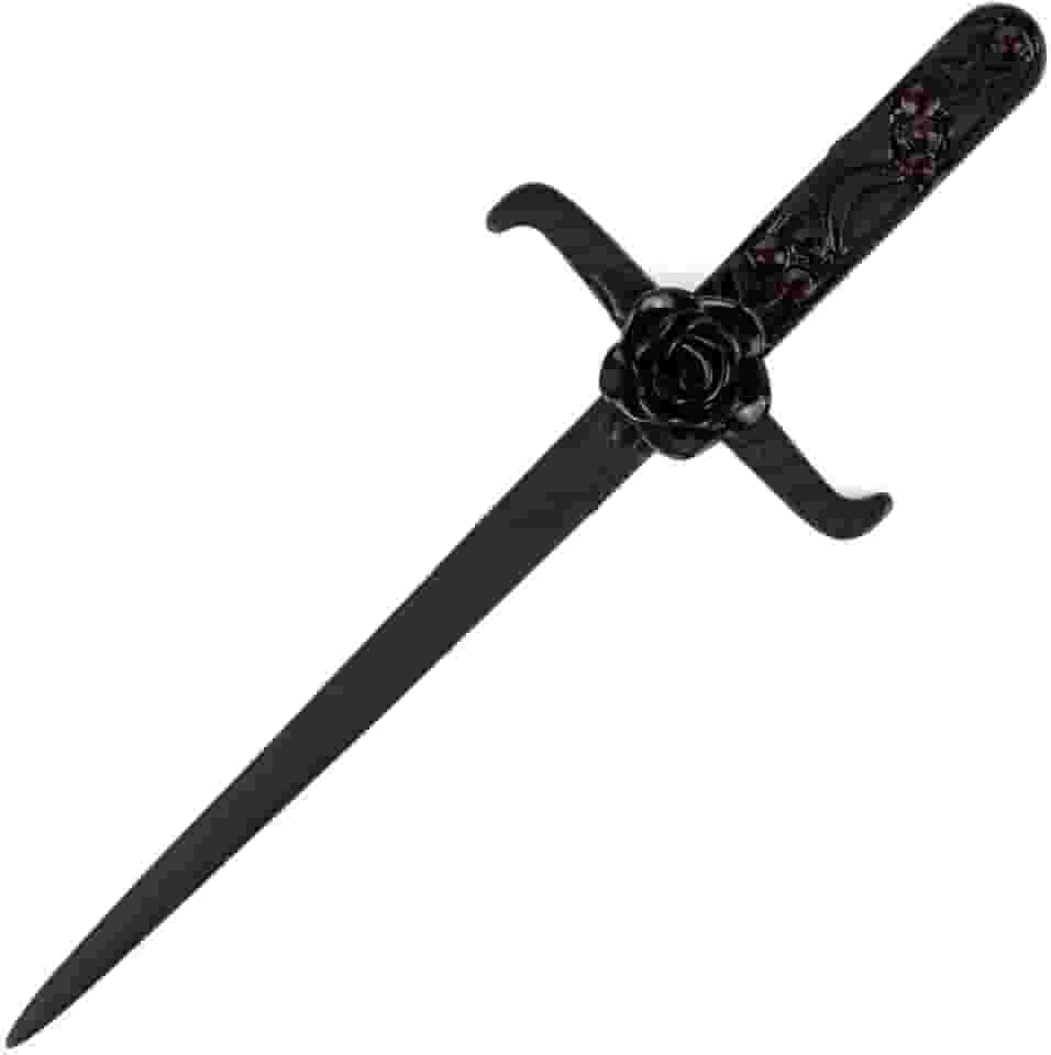 Athame Negro Metal Pomba Gira Rosa Negra 16,50 cm
