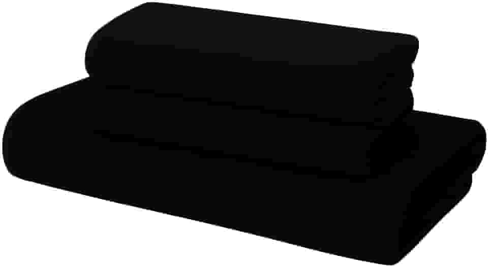 Kit 02 Peças Toalha de Banho e Rosto Adulto Gigante Alta Absorção 1,40 m x 70 cm Toque Macio Luxo (Preto)