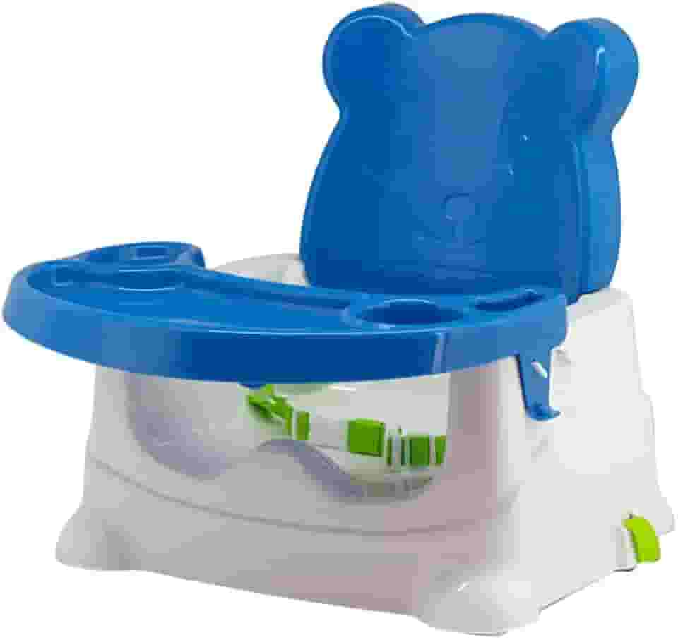 Cadeira Booster de Alimentação Refeição Portátil para Bebê Ursinho até 15Kg Multmaxx (Azul)