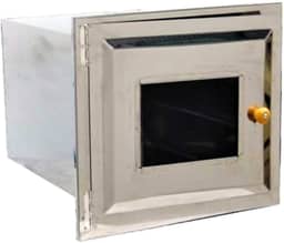 Forno Fogão a Lenha Inox Frente Vidro Sem Cinzeiro 50x35x30