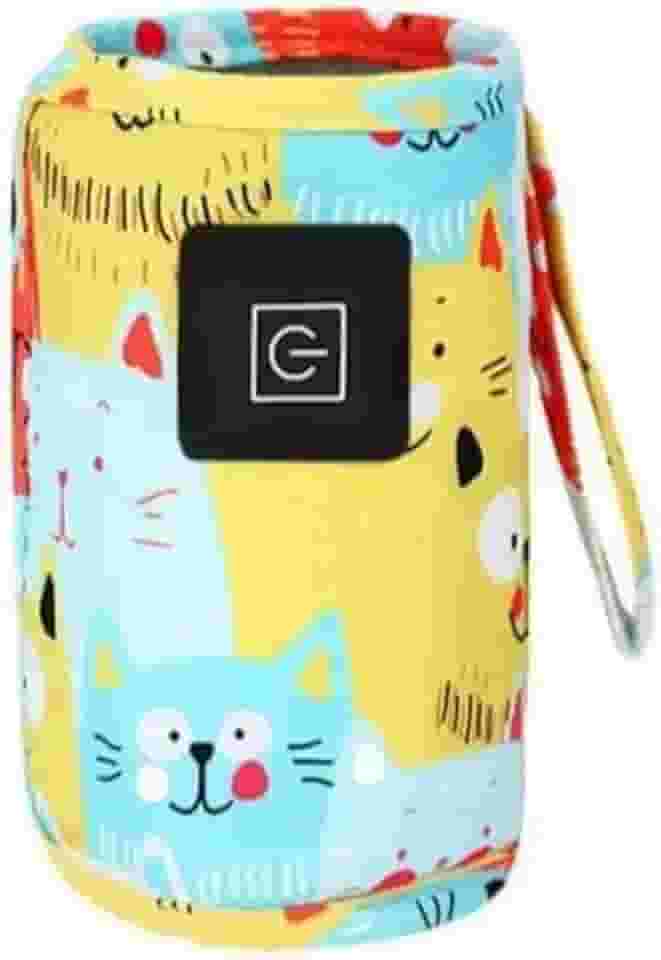 Aquecedor Mamadeira Regulagem Temperatura 3 Niveis Usb (Gato Amarelo)