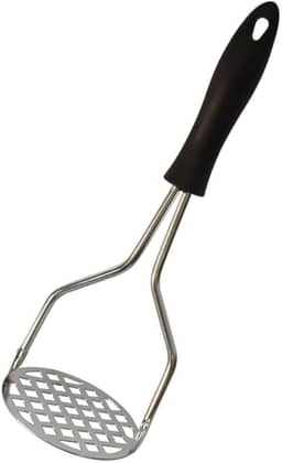 Amassador de Batata e Legumes Inox Manual Ergonômico Amassador Para Purê com Cabo Plástico Anti Calor