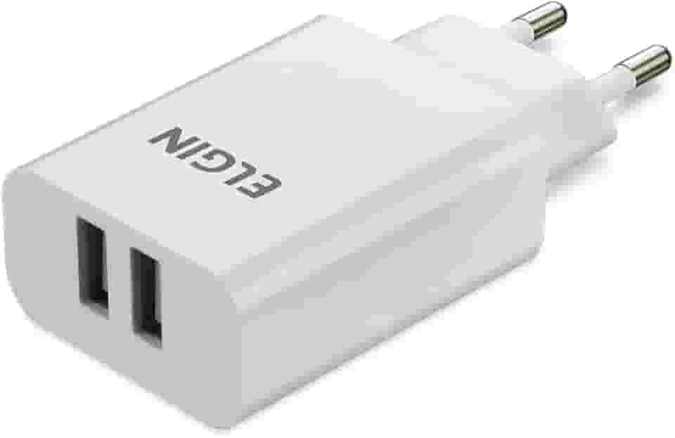 Carregador USB 2 Entradas Elgin 5V 10W Bivolt Branco