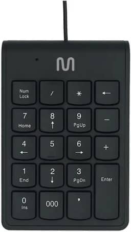 Teclado Numérico com Fio USB até 120cm c/Tecla 000 Preto Multi - TC227