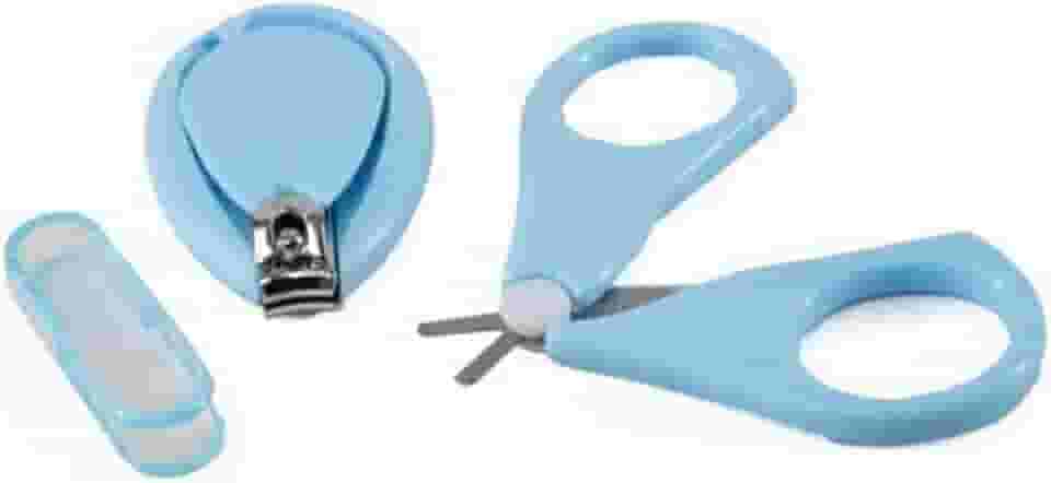 Conjunto de Cortador De Unhas Para Bebê Kit Com 2 Peças 1 Cortador e 1 Tesoura 18cm x 11cm x 1cm (AZUL)