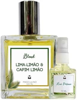 Perfume Lima-Limão & Capim Limão 100ml Masculino - Blend de Óleo Essencial Natural + Perfume de presente