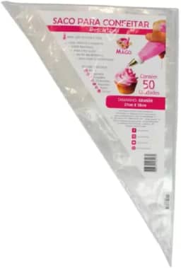 Mago - Saco de Confeitar Descartável Grande com 50 UN - Zíper
