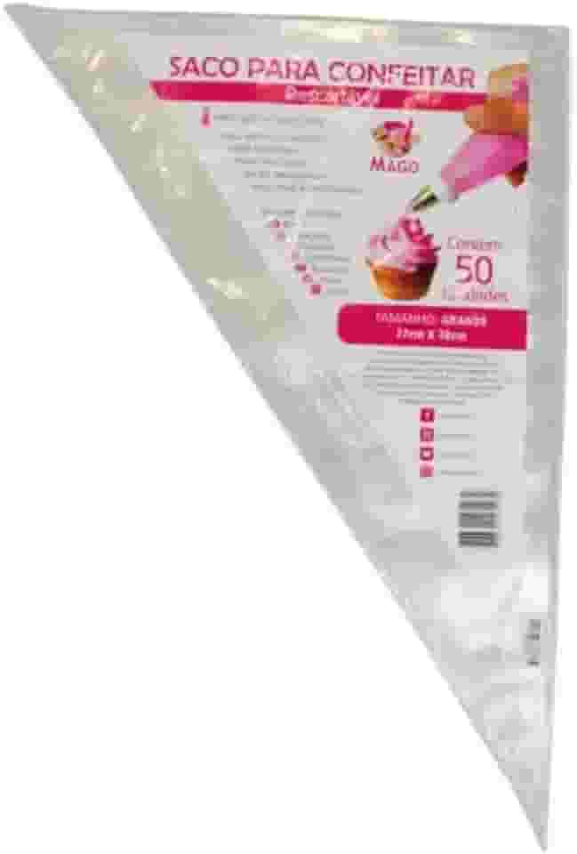 Mago - Saco de Confeitar Descartável Grande com 50 UN - Zíper