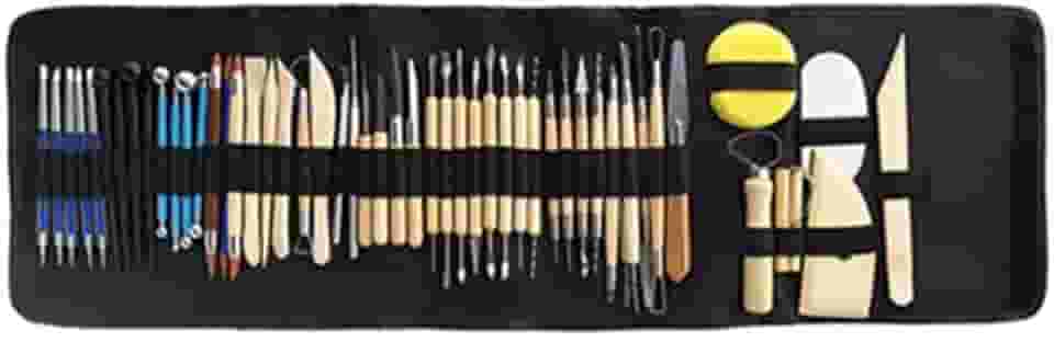 Kit Ceramica Fria, Conjunto de 30/40/52 Peças de Argila com Ferramentas Manuais para Escultura e Aparação(52pcs)