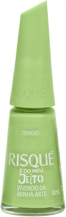 Risqué Esmalte Verde Vivendo Da Minha Arte Cremoso 8Ml