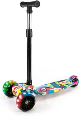 Patinete Infantil 3 Rodas Com Led Dobrável - Mega Compras