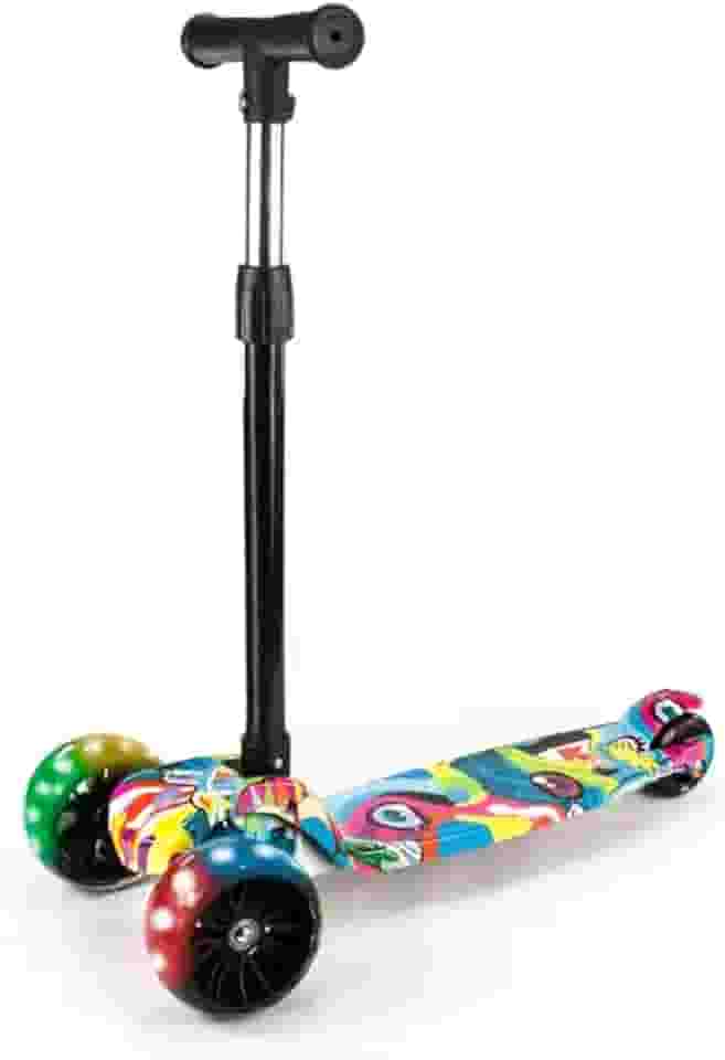 Patinete Infantil 3 Rodas Com Led Dobrável - Mega Compras