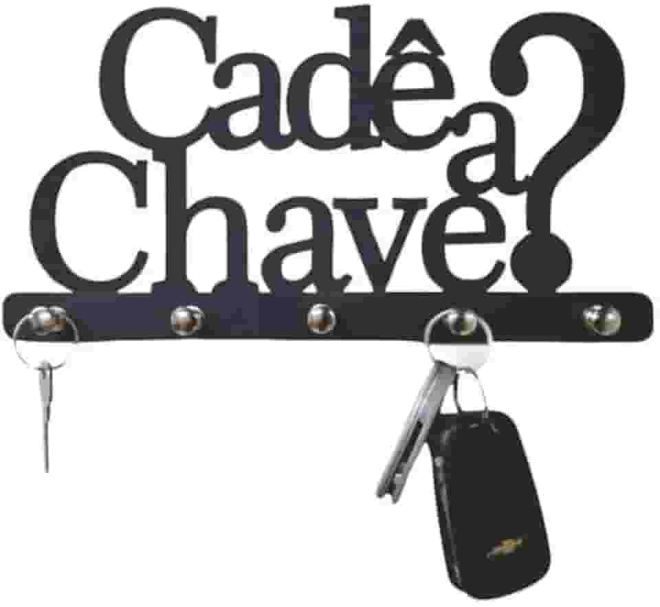 Porta Chaves Cadê A Chave? Parede Suporte Chaveiro Criativo
