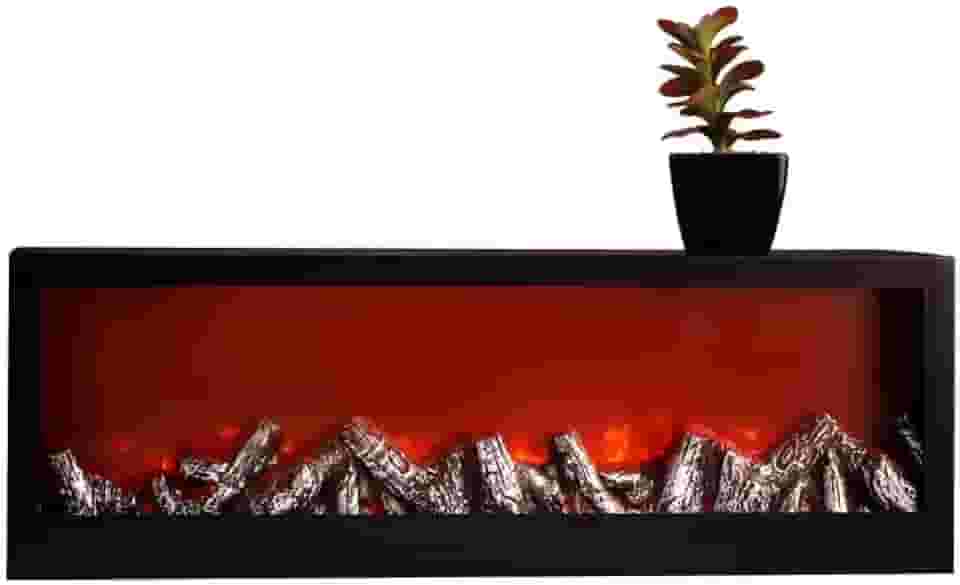 Lareira Elétrica Decorativa com Efeito de Chama LED, Design Moderno