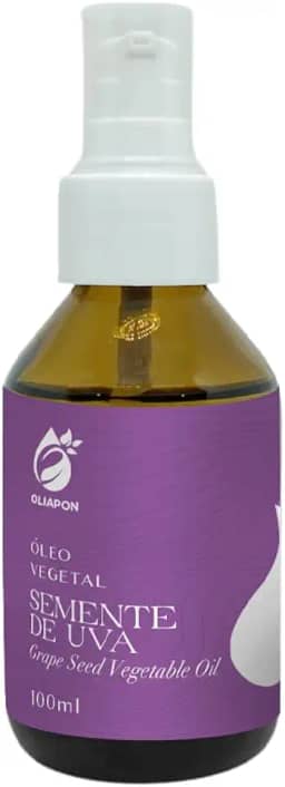 Óleo Vegetal de Semente de Uva 100ml Oliapon - Hidratação, Antioxidante, Cuidados com a Pele e Cabelo, Prensado a Frio, Beleza Natural