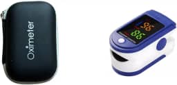Oxímetro Digital Medidor Pulsação e Saturação de Oxigênio no Sangue Pulso Pilha Portátil Simples Pratico (OXIMETRO + ESTOJO PROTETOR)