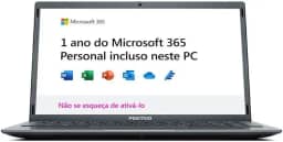 Notebook Positivo Motion Q4128C Intel Atom Quad-Core 4GB 128GB 14.1' Windows 10 Home - Cinza – Inclui Microsoft 365