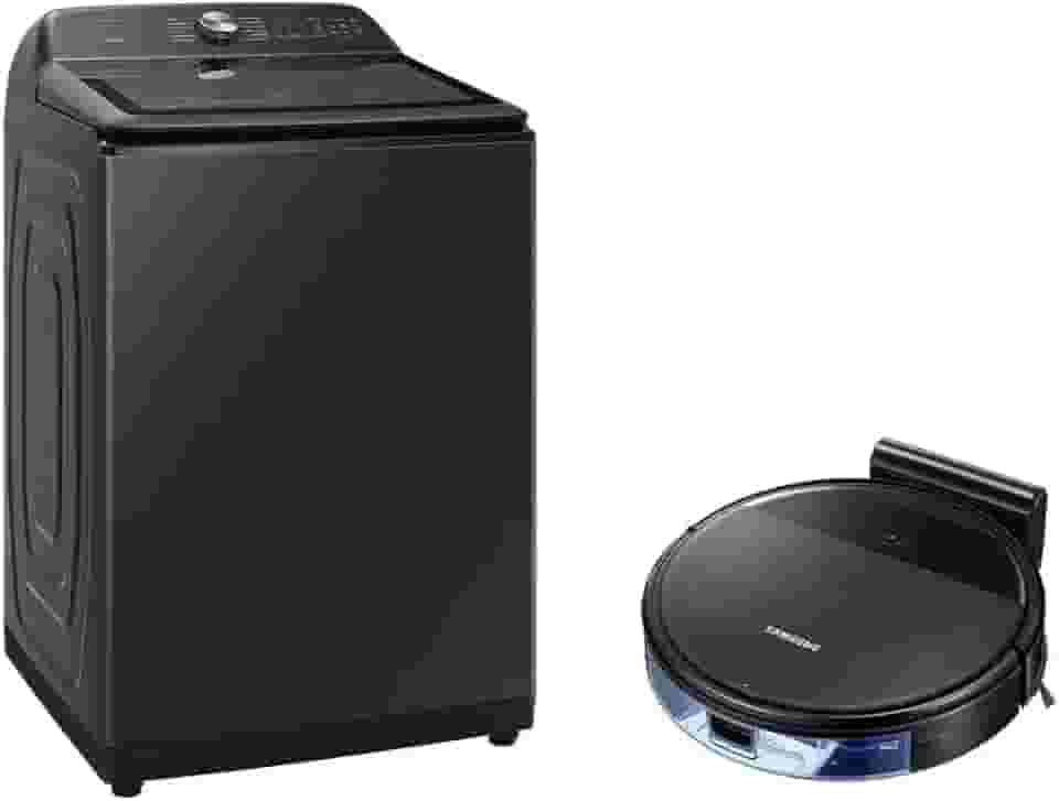 Samsung Combo Lavadora Smart Digital Inverter WA23B Black 23kg 127V + Aspirador Robô com conectividade Wi-FI