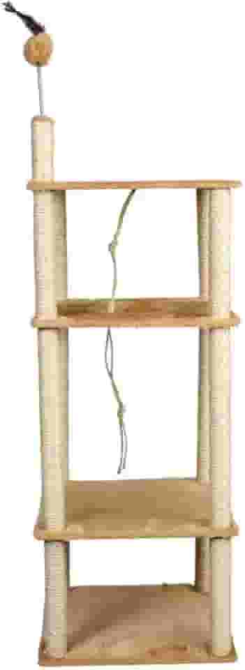 Arranhador Gato Torre 4 Andares Gigante Playground Para Gatos Com Plataformas Rede Túnel Brinquedos(Bege)