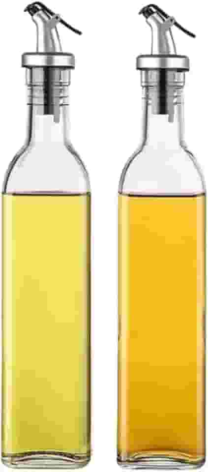 Kit 2 Porta Azeite e Vinagre de Vidro com Dosador – Galheteiro para Cozinha, Azeiteira e Vinagreira, Recipiente para Temperos, Dispenser de Óleo e Vinagre, Garrafa para Molhos e Condimentos - Up Shop
