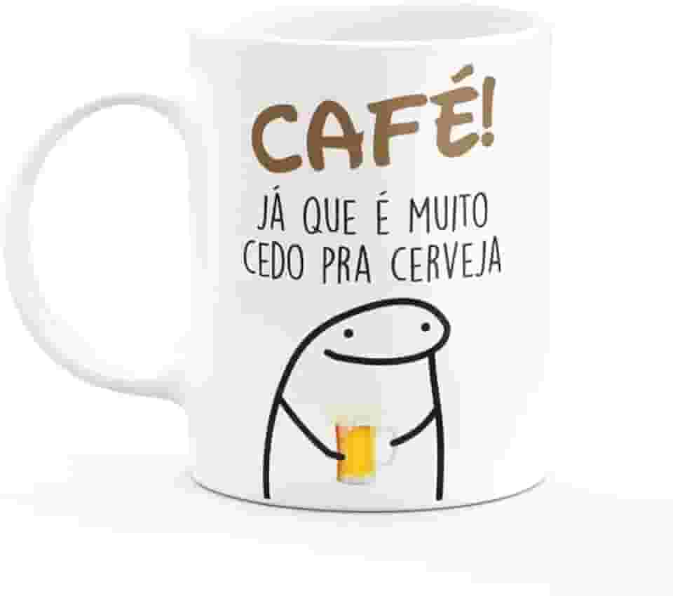 Caneca Porcelana Café Já Que É Muito Cedo Pra Cerveja 300ml
