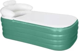 Banheira Ofurô Inflável Adulto Dobrável 120l com Bomba Elétrica (VERDE)