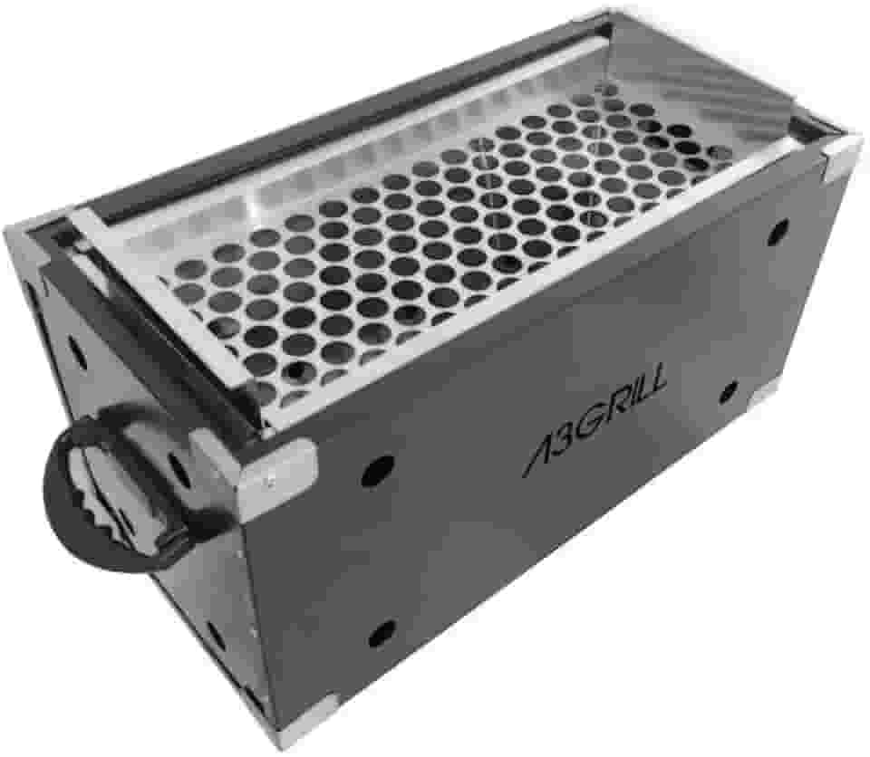 Churrasqueira Box Portátil Black à Carvão com Grelha Moeda Inox